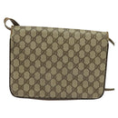 GUCCI GG Supreme Shoulder Bag PVC Beige Gold Auth BA4262-2