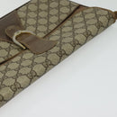 GUCCI GG Supreme Shoulder Bag PVC Beige Gold Auth BA4262-6