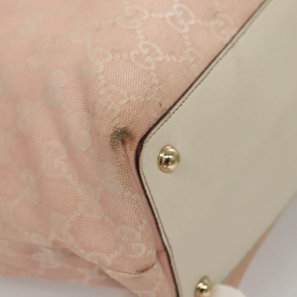 GUCCI GG Canvas Tote Bag Pink Gold 120836 Auth BA4263