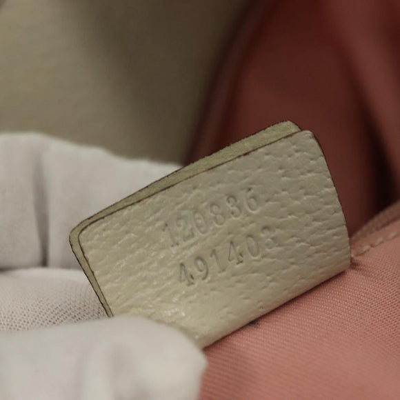 GUCCI GG Canvas Tote Bag Pink Gold 120836 Auth BA4263