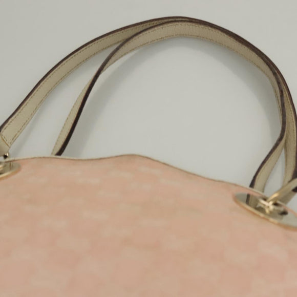 GUCCI GG Canvas Tote Bag Pink Gold 120836 Auth BA4263