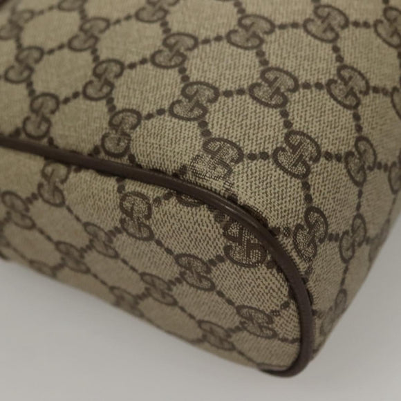 GUCCI GG Supreme Web Sherry Line Bag PVC Beige Gold 378 02 005 Auth BA4264