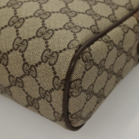 GUCCI GG Supreme Web Sherry Line Bag PVC Beige Gold 378 02 005 Auth BA4264