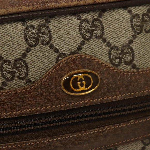 GUCCI GG Supreme Web Sherry Line Bag PVC Beige Gold 378 02 005 Auth BA4264