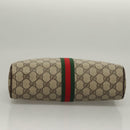 GUCCI GG Supreme Web Sherry Line Bag PVC Beige Gold 378 02 005 Auth BA4264-6