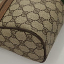 GUCCI GG Supreme Web Sherry Line Bag PVC Beige Gold 378 02 005 Auth BA4264-7