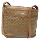 CELINE Macadam Canvas Shoulder Bag PVC Beige Gold Auth BA4269-1