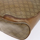 CELINE Macadam Canvas Shoulder Bag PVC Beige Gold Auth BA4269-8
