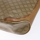CELINE Macadam Canvas Shoulder Bag PVC Beige Gold Auth BA4269-16