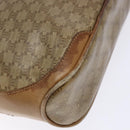CELINE Macadam Canvas Shoulder Bag PVC Beige Gold Auth BA4269-17