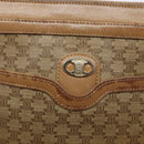 CELINE Macadam Canvas Shoulder Bag PVC Beige Gold Auth BA4269-18