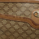 CELINE Macadam Canvas Shoulder Bag PVC Beige Gold Auth BA4269-10