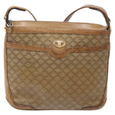 CELINE Macadam Canvas Shoulder Bag PVC Beige Gold Auth BA4269-13