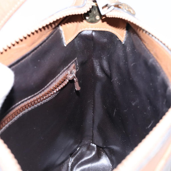 CELINE Macadam Canvas Shoulder Bag PVC Beige Gold Auth BA4269