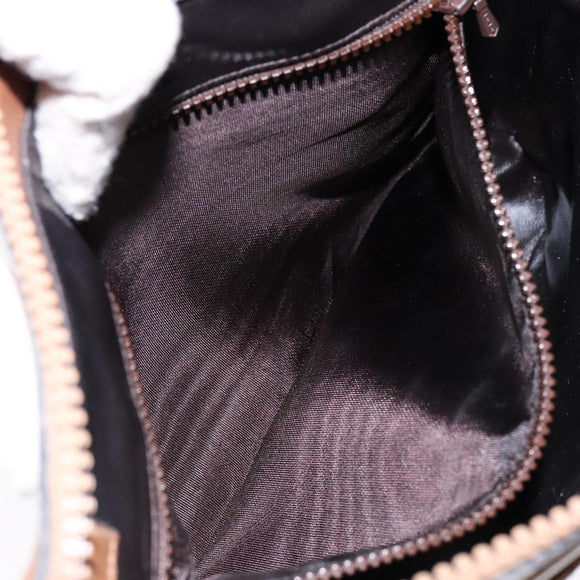 CELINE Macadam Canvas Shoulder Bag PVC Beige Gold Auth BA4269