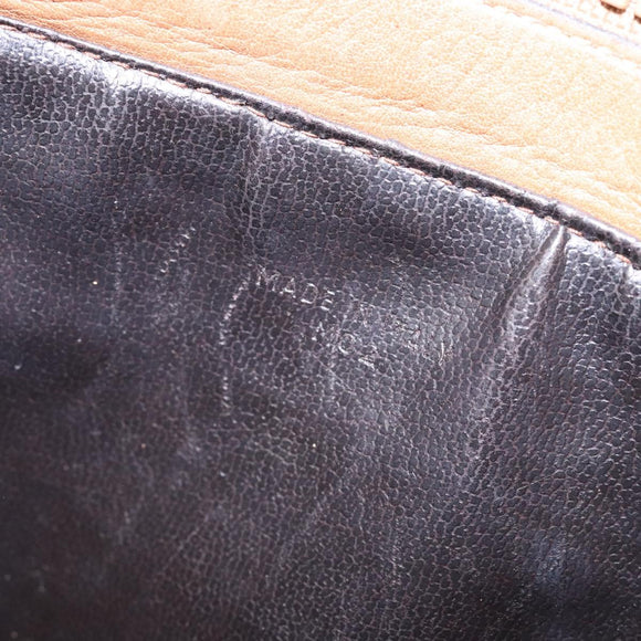 CELINE Macadam Canvas Shoulder Bag PVC Beige Gold Auth BA4269