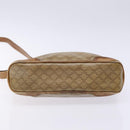 CELINE Macadam Canvas Shoulder Bag PVC Beige Gold Auth BA4269-5
