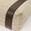 BVLGARI Logo Mania Tote Bag Canvas Beige Silver Auth BA4270-16