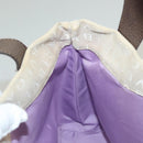 BVLGARI Logo Mania Tote Bag Canvas Beige Silver Auth BA4270-20