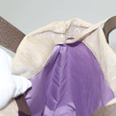 BVLGARI Logo Mania Tote Bag Canvas Beige Silver Auth BA4270-21