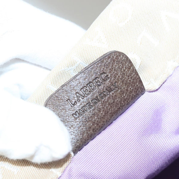 BVLGARI Logo Mania Tote Bag Canvas Beige Silver Auth BA4270