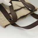 BVLGARI Logo Mania Tote Bag Canvas Beige Silver Auth BA4270-8