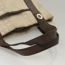 BVLGARI Logo Mania Tote Bag Canvas Beige Silver Auth BA4270-9