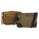 GUCCI GG Canvas Micro GG Supreme Shoulder Bag PVC 2Set Beige Brown Auth BA4272-1