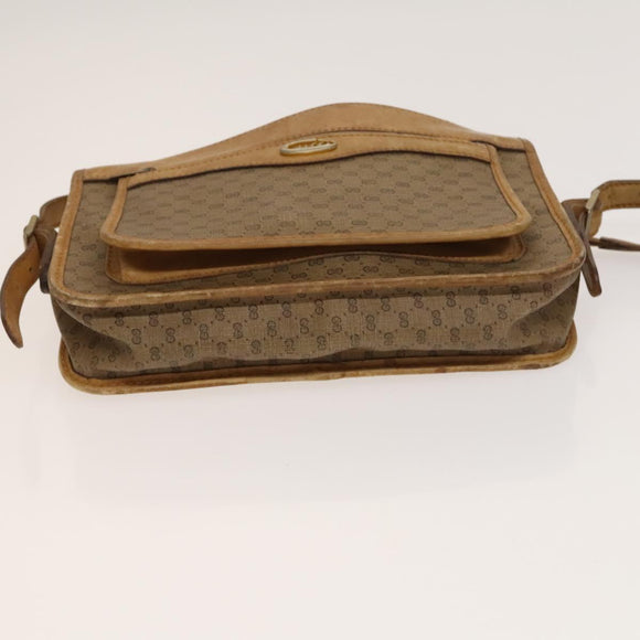 GUCCI GG Canvas Micro GG Supreme Shoulder Bag PVC 2Set Beige Brown Auth BA4272