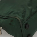 PRADA Hand Bag Nylon Khaki Silver Auth BA4277-15