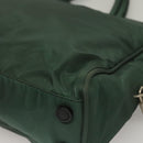 PRADA Hand Bag Nylon Khaki Silver Auth BA4277-9