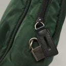 PRADA Hand Bag Nylon Khaki Silver Auth BA4277-18