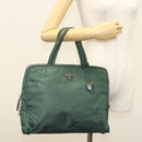 PRADA Hand Bag Nylon Khaki Silver Auth BA4277-24