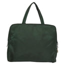 PRADA Hand Bag Nylon Khaki Silver Auth BA4277-2