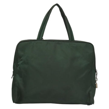 PRADA Hand Bag Nylon Khaki Silver Auth BA4277 - 0