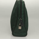 PRADA Hand Bag Nylon Khaki Silver Auth BA4277-4