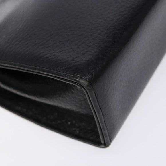 BALLY Shoulder Bag Leather Black Gold Auth BA4279