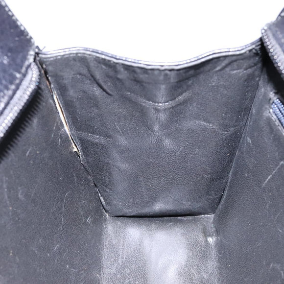 BALLY Shoulder Bag Leather Black Gold Auth BA4279