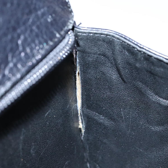 BALLY Shoulder Bag Leather Black Gold Auth BA4279