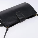 BALLY Shoulder Bag Leather Black Gold Auth BA4279-6