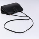 BALLY Shoulder Bag Leather Black Gold Auth BA4279-7