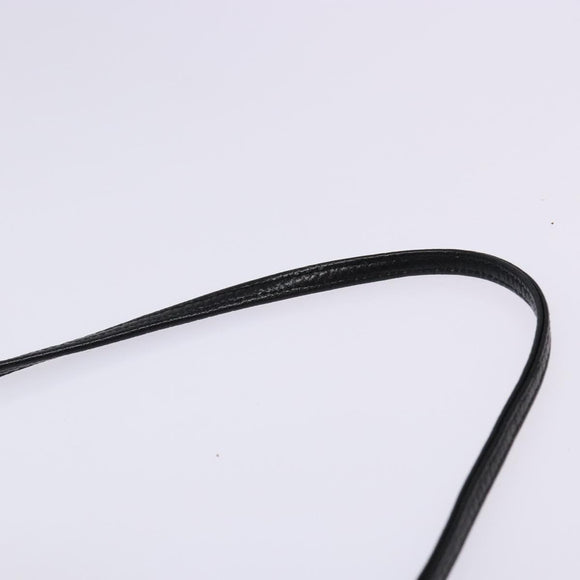 BALLY Shoulder Bag Leather Black Gold Auth BA4279