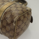 GUCCI GG Crystal Hand Bag Coated Canvas Brown Gold 193604 Auth BA4280-11