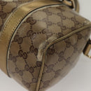 GUCCI GG Crystal Hand Bag Coated Canvas Brown Gold 193604 Auth BA4280-13