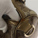 GUCCI GG Crystal Hand Bag Coated Canvas Brown Gold 193604 Auth BA4280-15