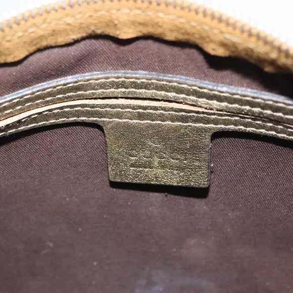 GUCCI GG Crystal Hand Bag Coated Canvas Brown Gold 193604 Auth BA4280