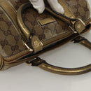 GUCCI GG Crystal Hand Bag Coated Canvas Brown Gold 193604 Auth BA4280-6