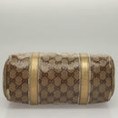 GUCCI GG Crystal Hand Bag Coated Canvas Brown Gold 193604 Auth BA4280-9