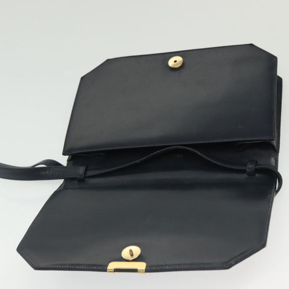 Salvatore Ferragamo Hand Bag Leather 2Set Beige Navy gold Auth BA4283