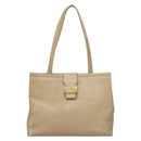 Salvatore Ferragamo Hand Bag Leather 2Set Beige Navy gold Auth BA4283-2
